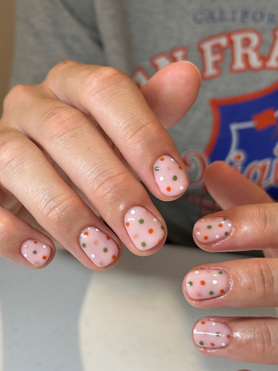 white polka dot nails, polka dot nails with flower, nails with dots design, red polkadot nails, hailey bieber, pink white.