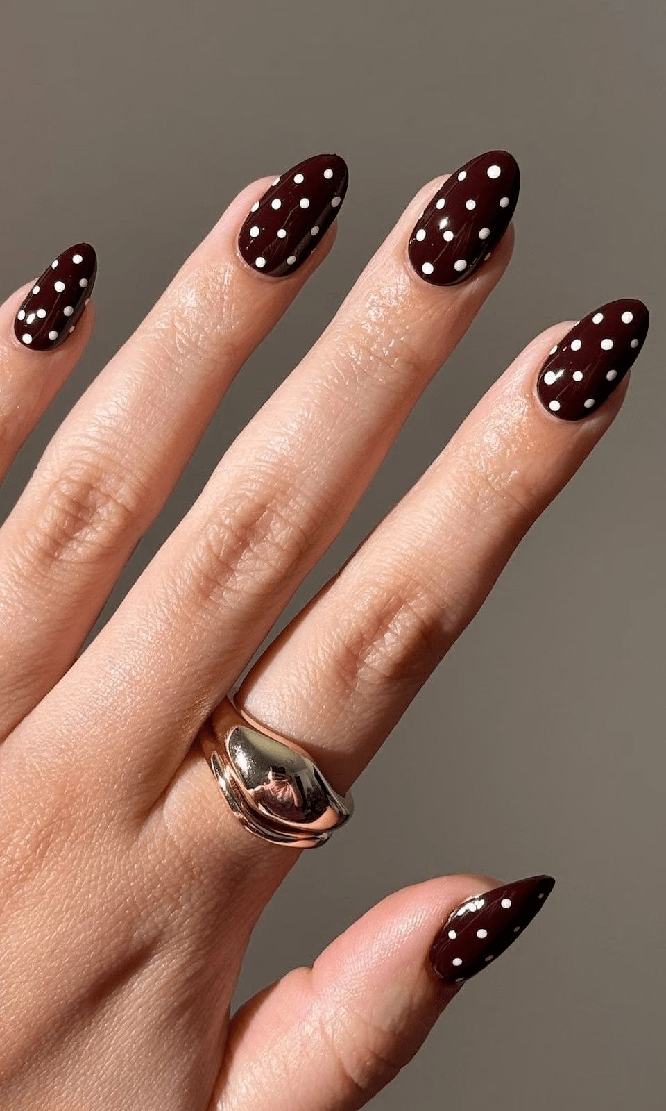 autumn polka dot nails, white polka dot nails square, nail art polkadot, pink, jelly