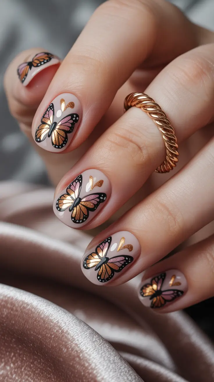 White pumpkin nails, cute halloween nail designs, clean fall nails