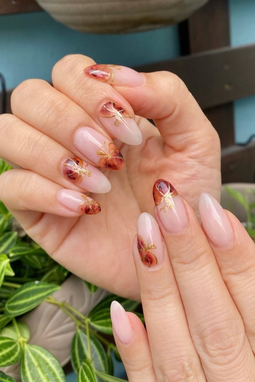 Mickey pumpkin nails, orange halloween nail designs, spice