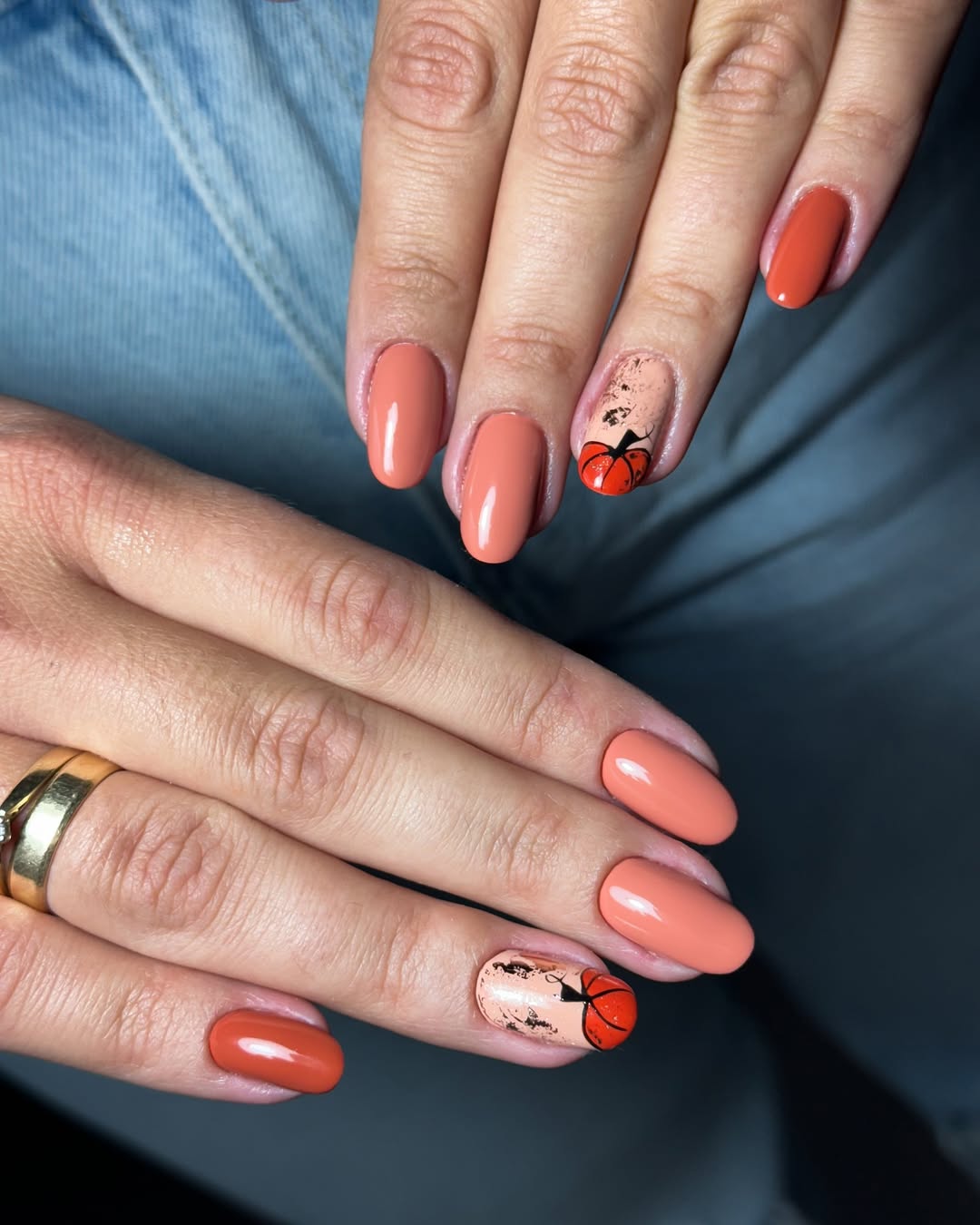 Leopard pumpkin nails, simple halloween nail art, pie