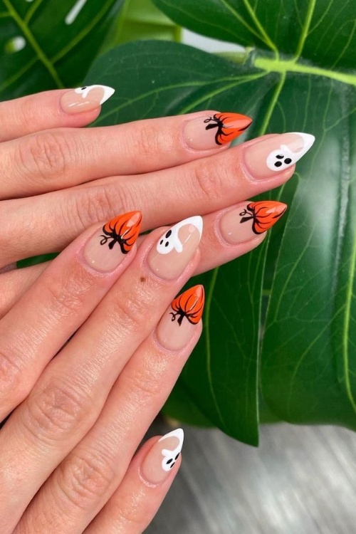 Nails 2026 trends, brown cat eye nails design, orange