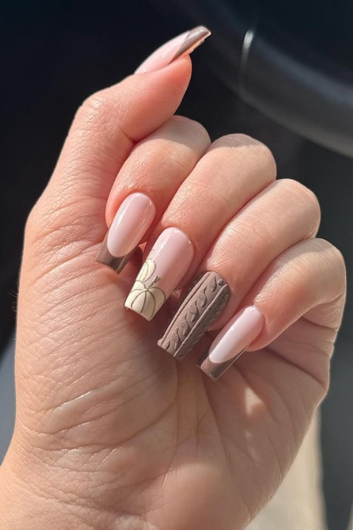 October nails, halloween nail inspo almond