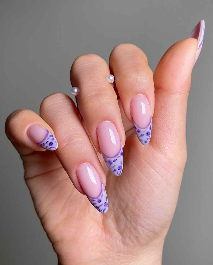 light purple nails, purple toe nails, nails 2026 trends, dark purple halloween nails, and green, and teal