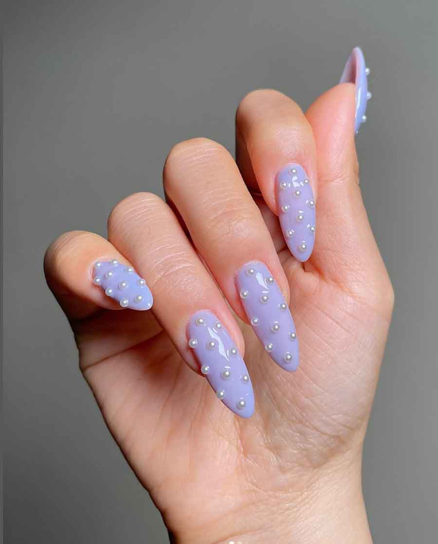 midnight purple nails, pinkish purple nails, light purple nail designs, almond, dark french tip