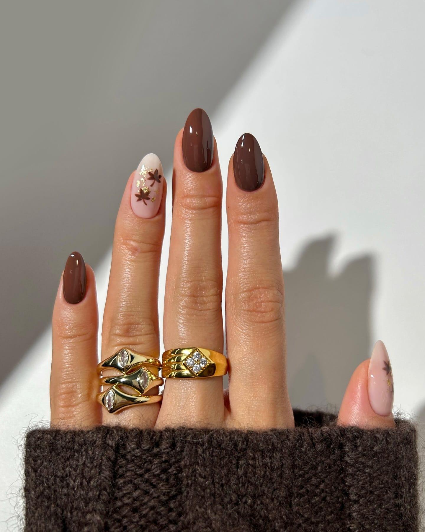 fall nails ideas autumn short, october nails ideas, autumn nails almond shape, seasonal sets