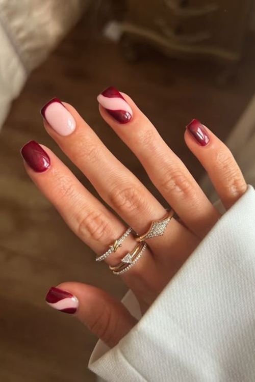 short gel nails fall 2026, fall french tips, fall nail ideas almond shape, 2026 color square