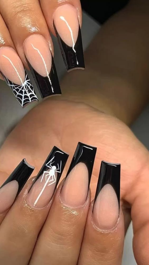 Cute halloween nails short with neutral halloween nails and almond shape