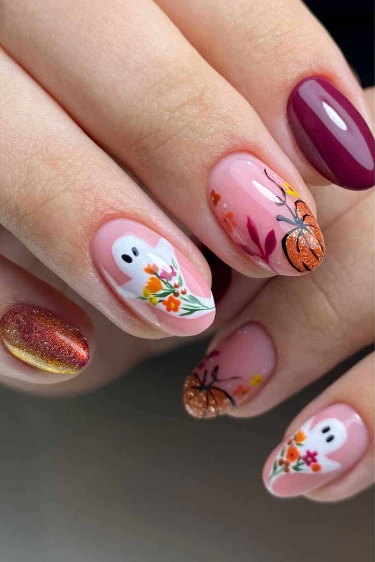 Halloween nail designs square with halloween theme nails