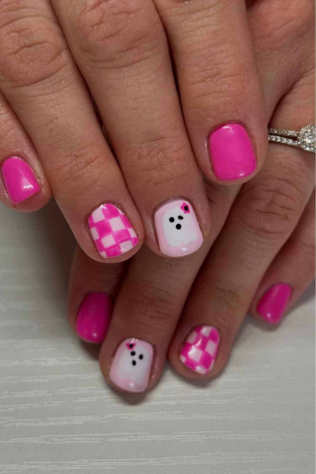 Halloween nail inspo short with green halloween nail designs