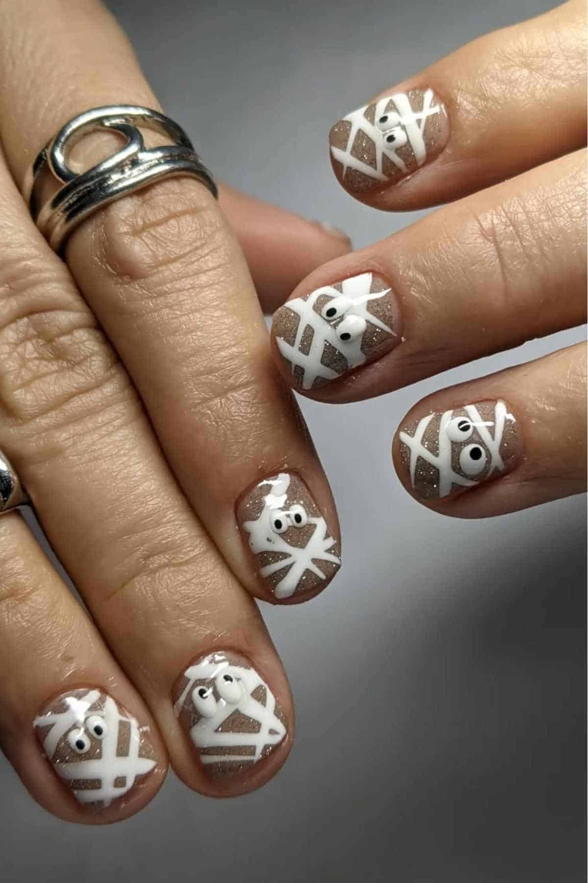 Fun halloween nails with cute short halloween nails