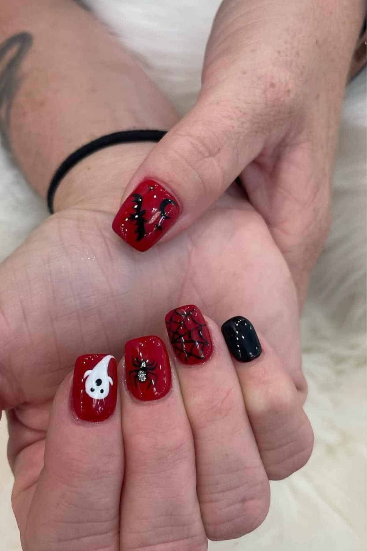 Subtle halloween nail art with whimsigoth nails