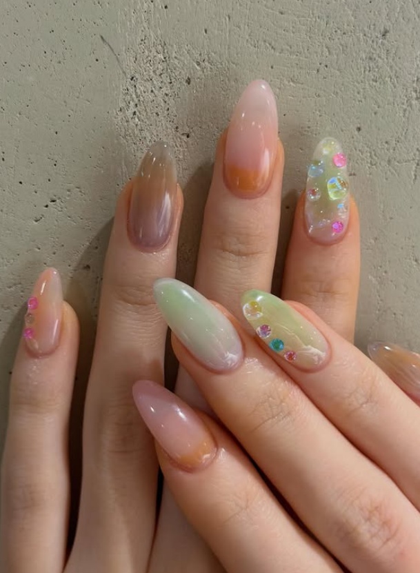 Simple short nail designs summer with short purple nail designs, short square acrylic nails, and nail ideas for short nails in blue and classy tones.