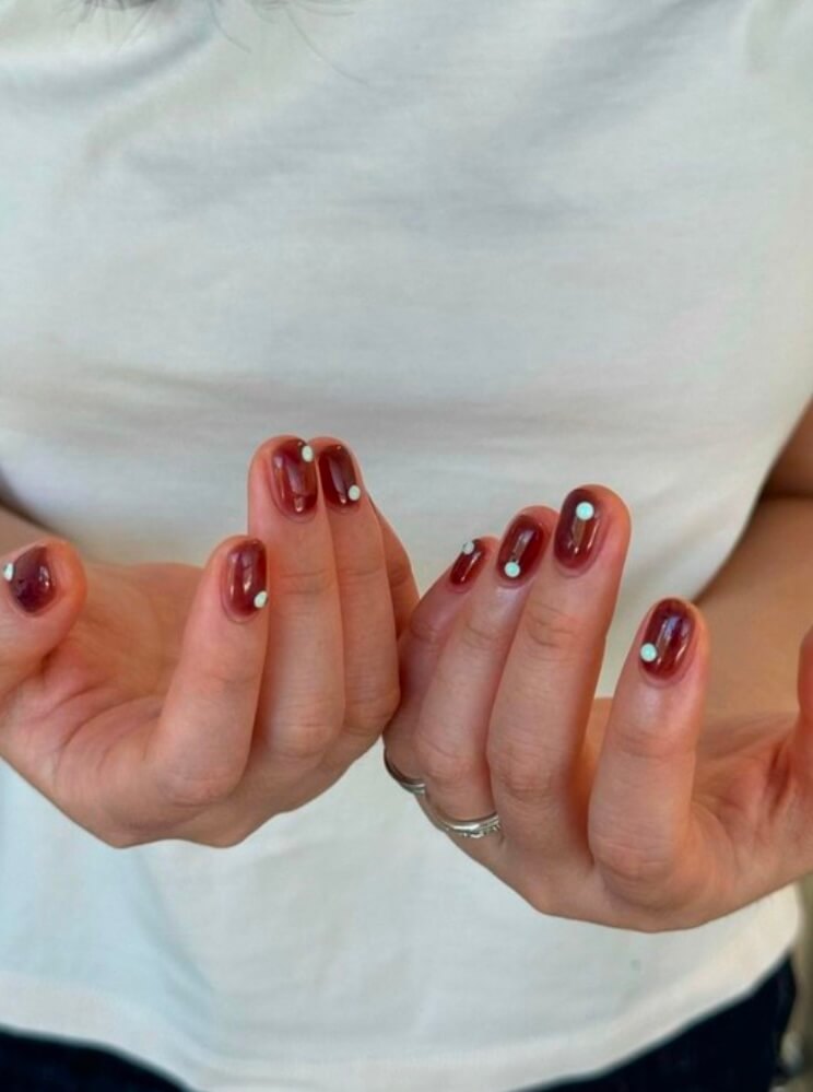 Short nails art, short summer acrylic nails with vacation nails summer, red ombre style.