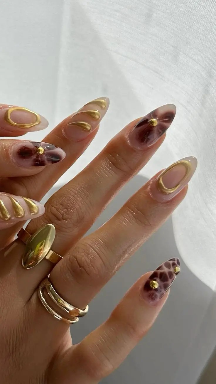 birthday nails, autumn aesthetic nails