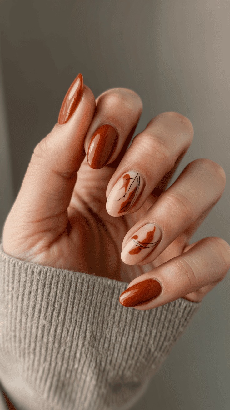 autumn nails short square, cute fall nail inspo