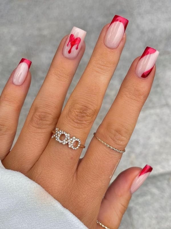 Summer nails with black accent
