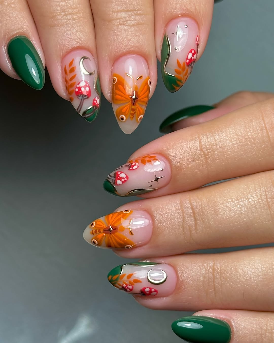Cute easy halloween nails with autumn theme