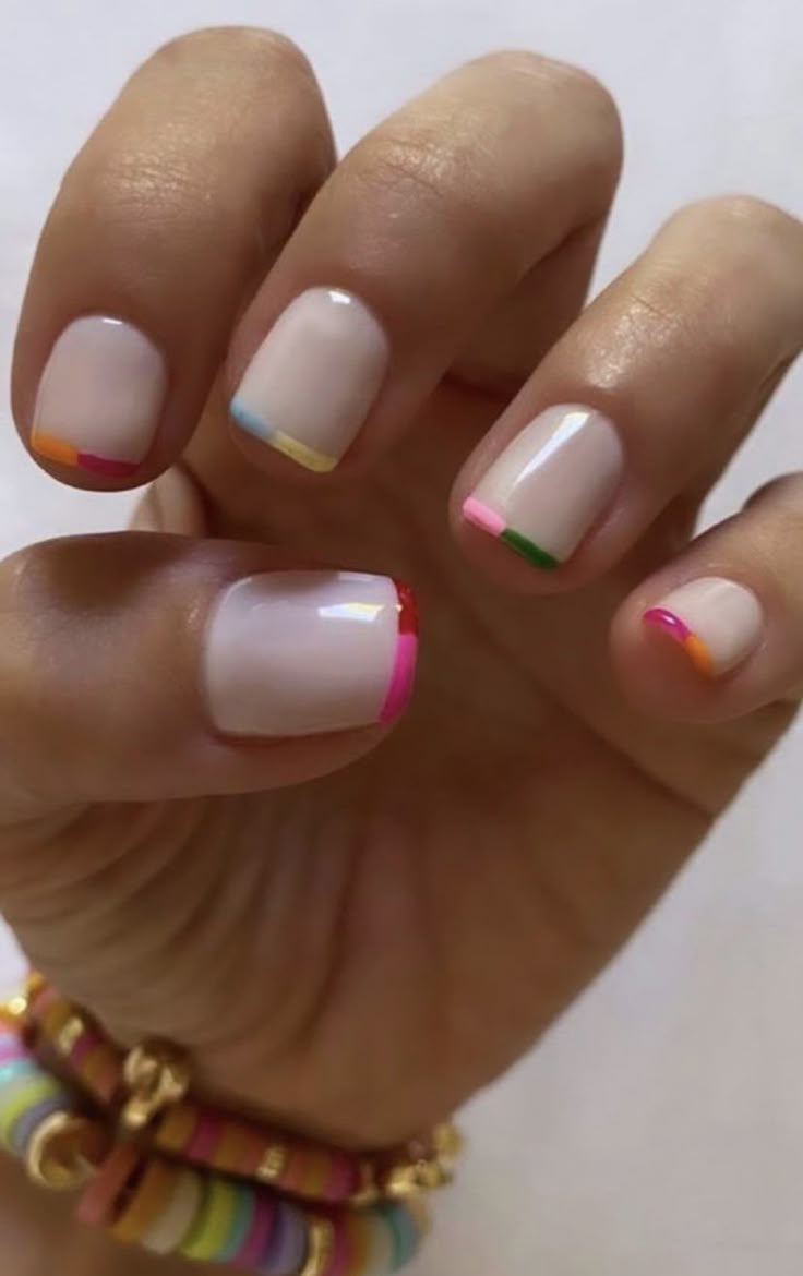 Simple funky nails in goth style, simple nails inspiration with short almond designs for birthday.