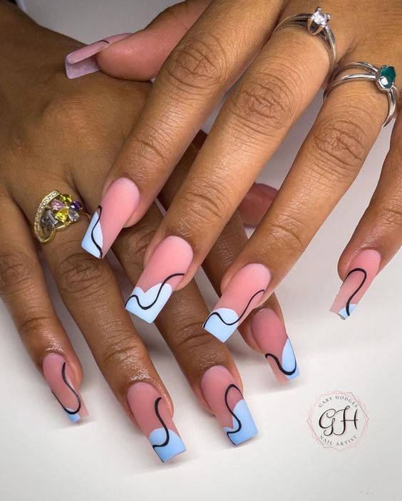 Square french tip acrylic nails, cute square acrylic nails, vacation nails summer, biab nails inspiration, winter
