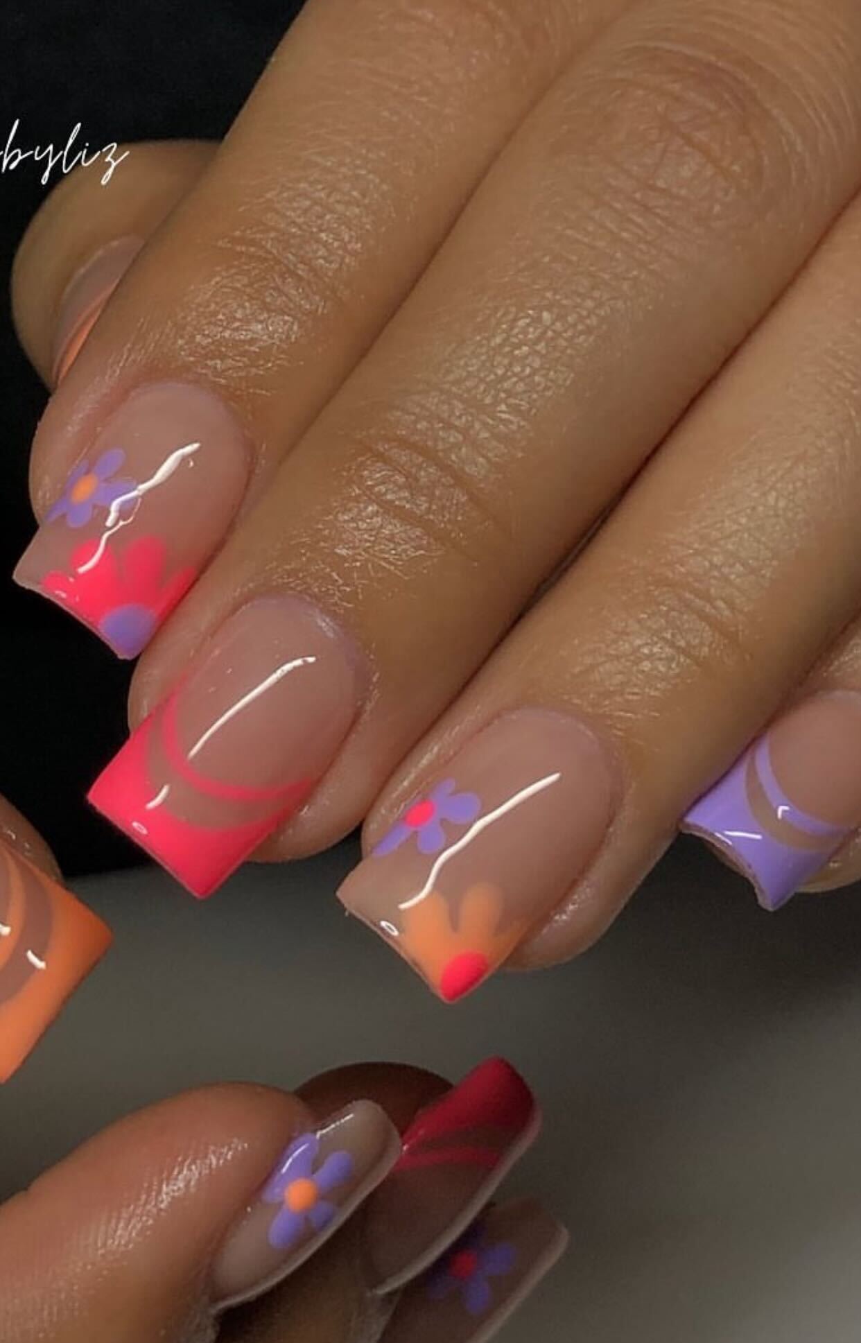 Polka dot nails square, 3d flower nails square, long nail inspo, long acrylic, autumn