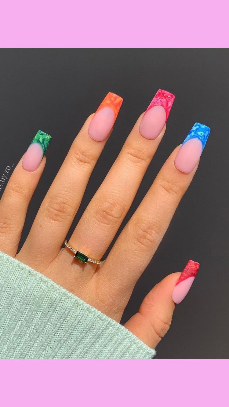 Soft square nails, square french tip nails with design, pink christmas nails, white, 3d flower