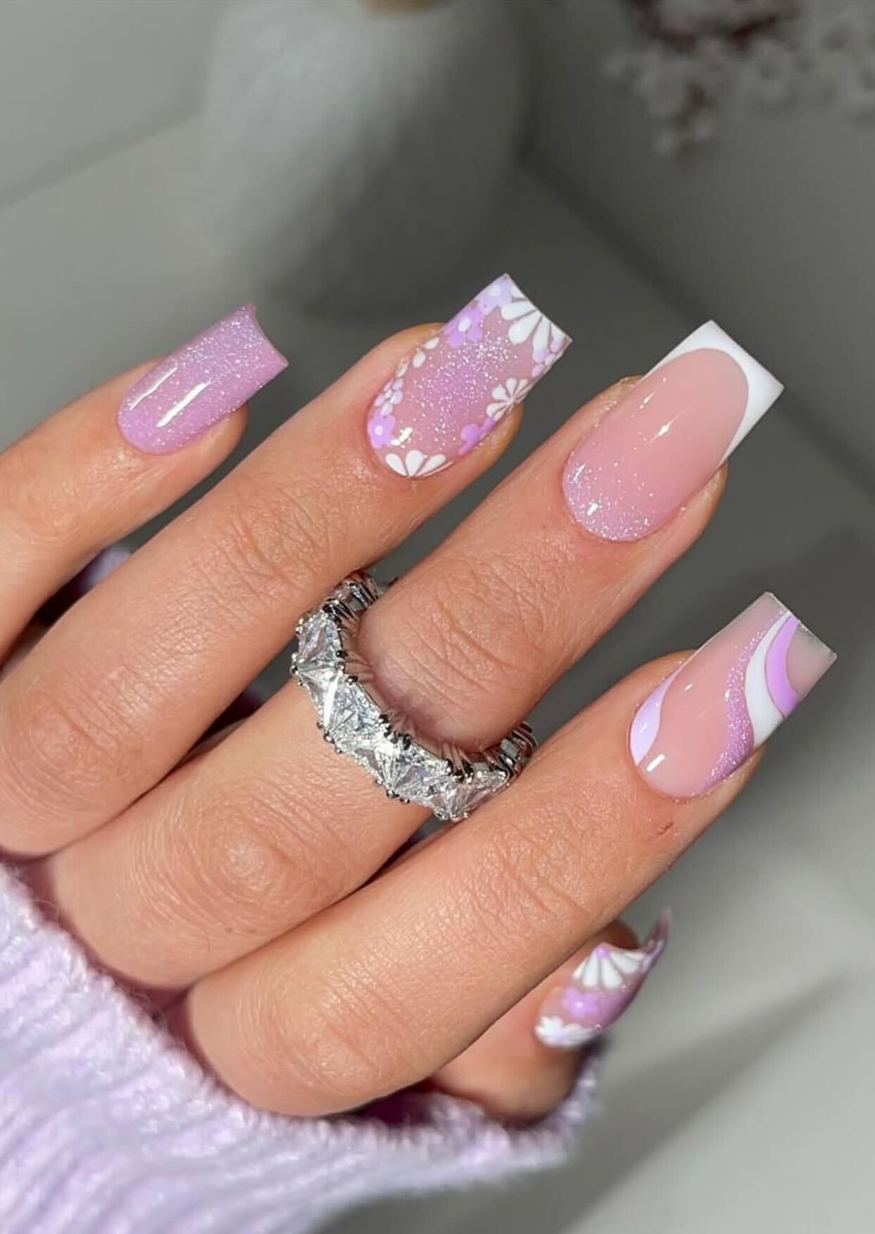 Square oval nails, square oval nails short, winter nail ideas, spring, light pink