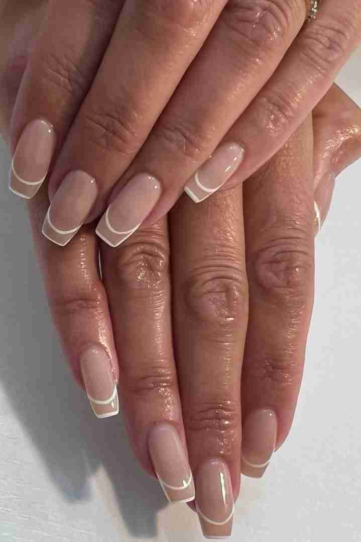 Valentines day nails square, elegant nails, short ballerina nails, fall, gold