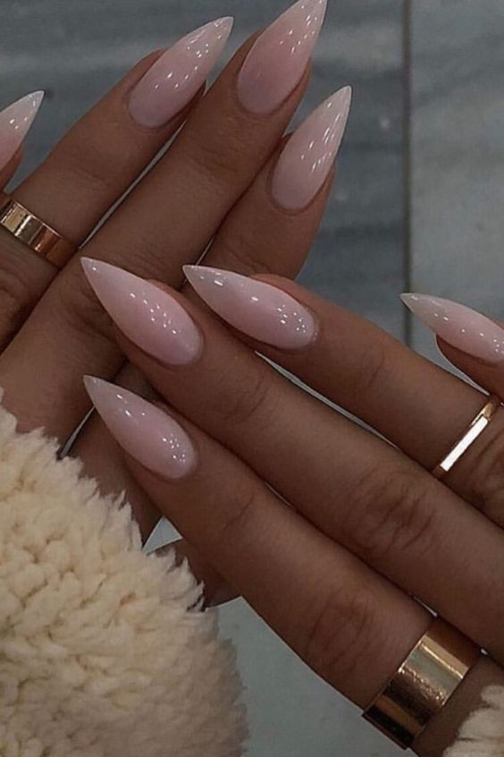 White stiletto nails, black french tip stiletto nails, pink pointy nails, red pointy nails, long unique, design
