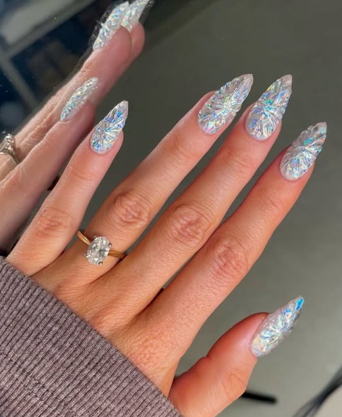 Medium stiletto nails with stiletto acrylic nails designs, winter nails, elegant, gel x