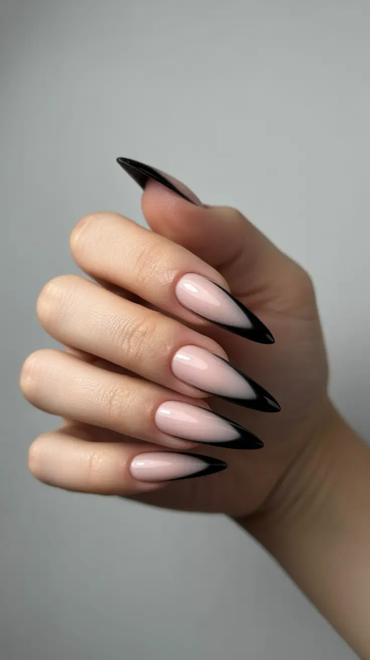 Gold stiletto nails, square nails with stiletto pinky, bday nails, french tip, black women