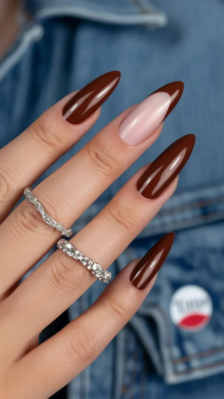 Gothic stiletto nails, black and red stiletto nails, french tip stiletto nails long, almond, soft