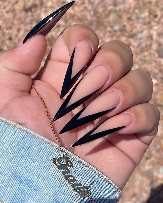 Silver stiletto nails, dark feminine nails, french tip acrylic nails stiletto, burgundy, birthday long