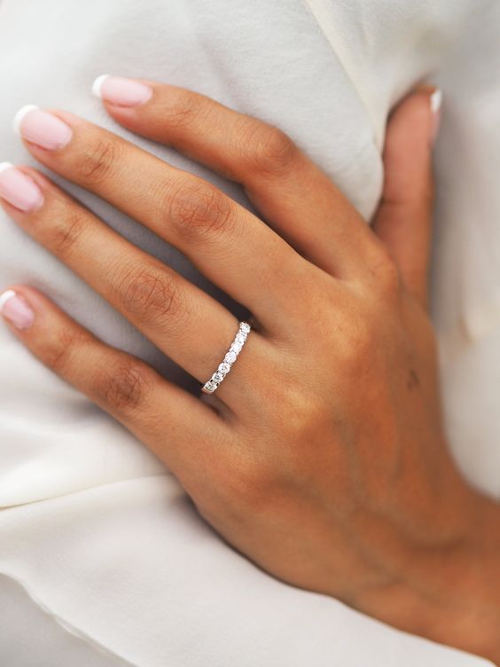 Bride's nails wedding with chrome wedding nails, featuring neutral nail designs. Ideal for formal nail ideas classy day for bride bridal.