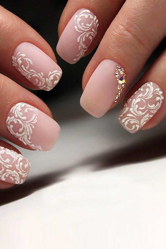 Blue wedding nails with nails for indian wedding, featuring cute wedding nails the bride, simple style for bridesmaids.