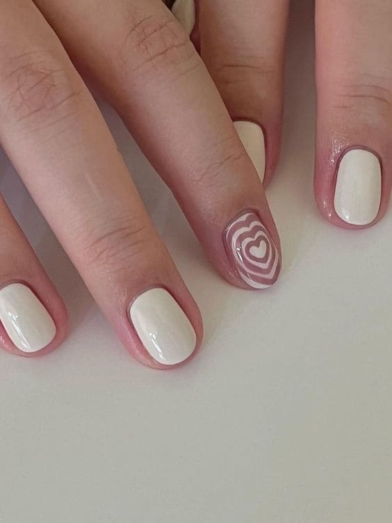 Pink and white nails with green and white nails, milky french manicure, baby blue nails, and silver, prom.