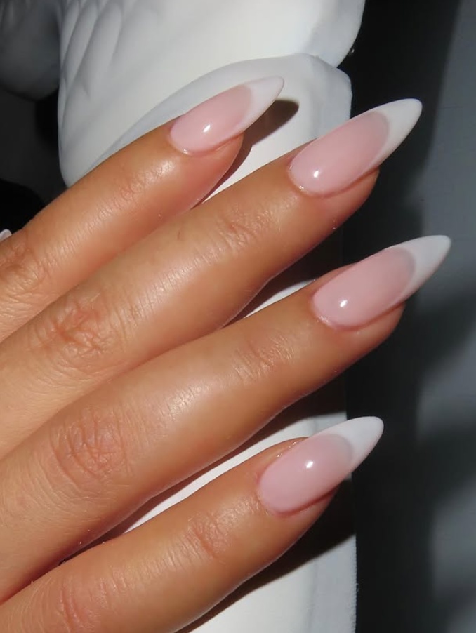 White polka dot nails with chrome nails designs, French nails ideas, heart nails, black and polka dot, silver.