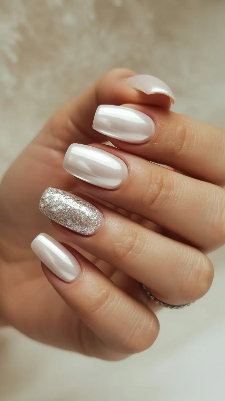 Black white nails with summer nails 2026, pink nail inspo, cat eye, with rhinestones.