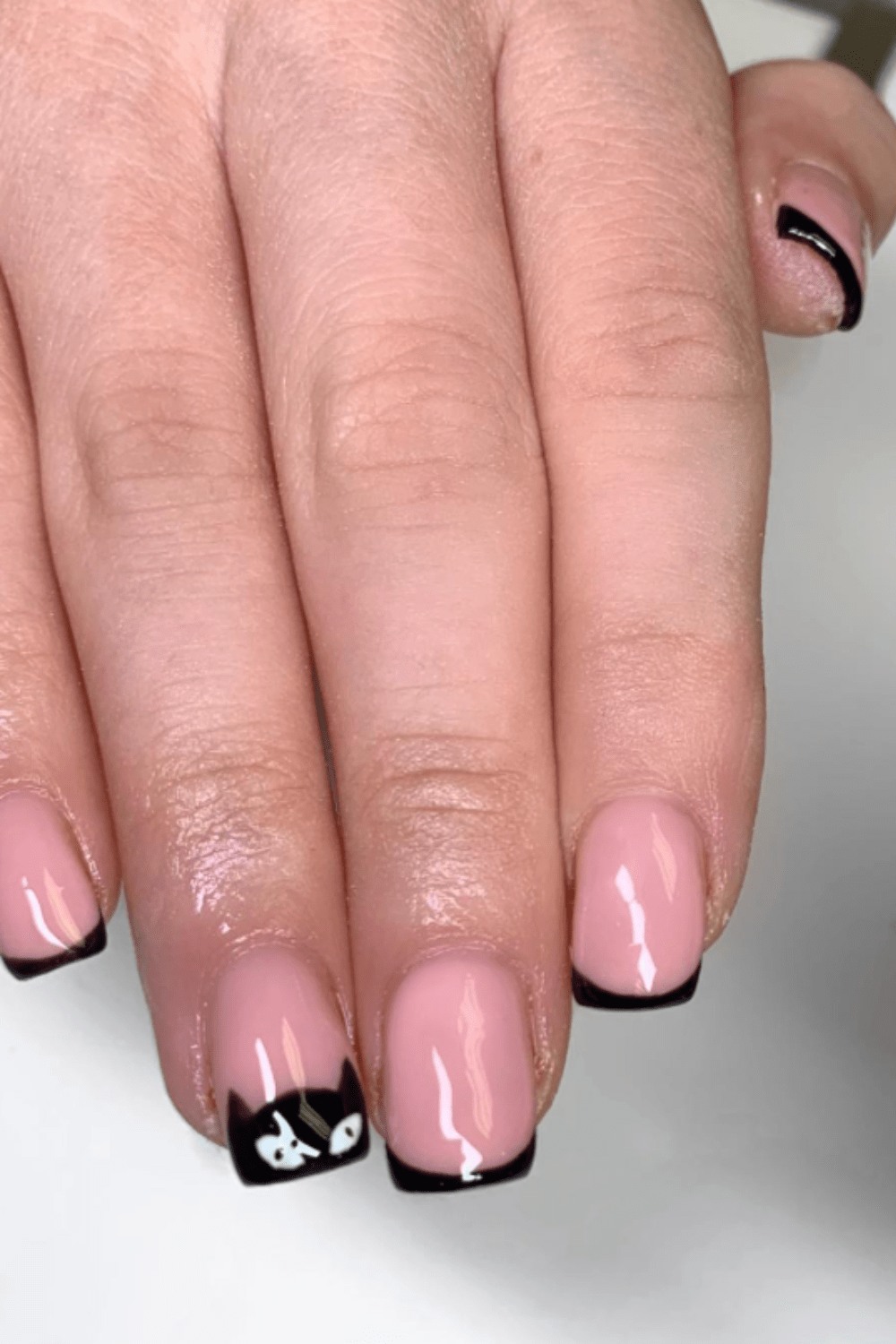 French nails with ghost accents