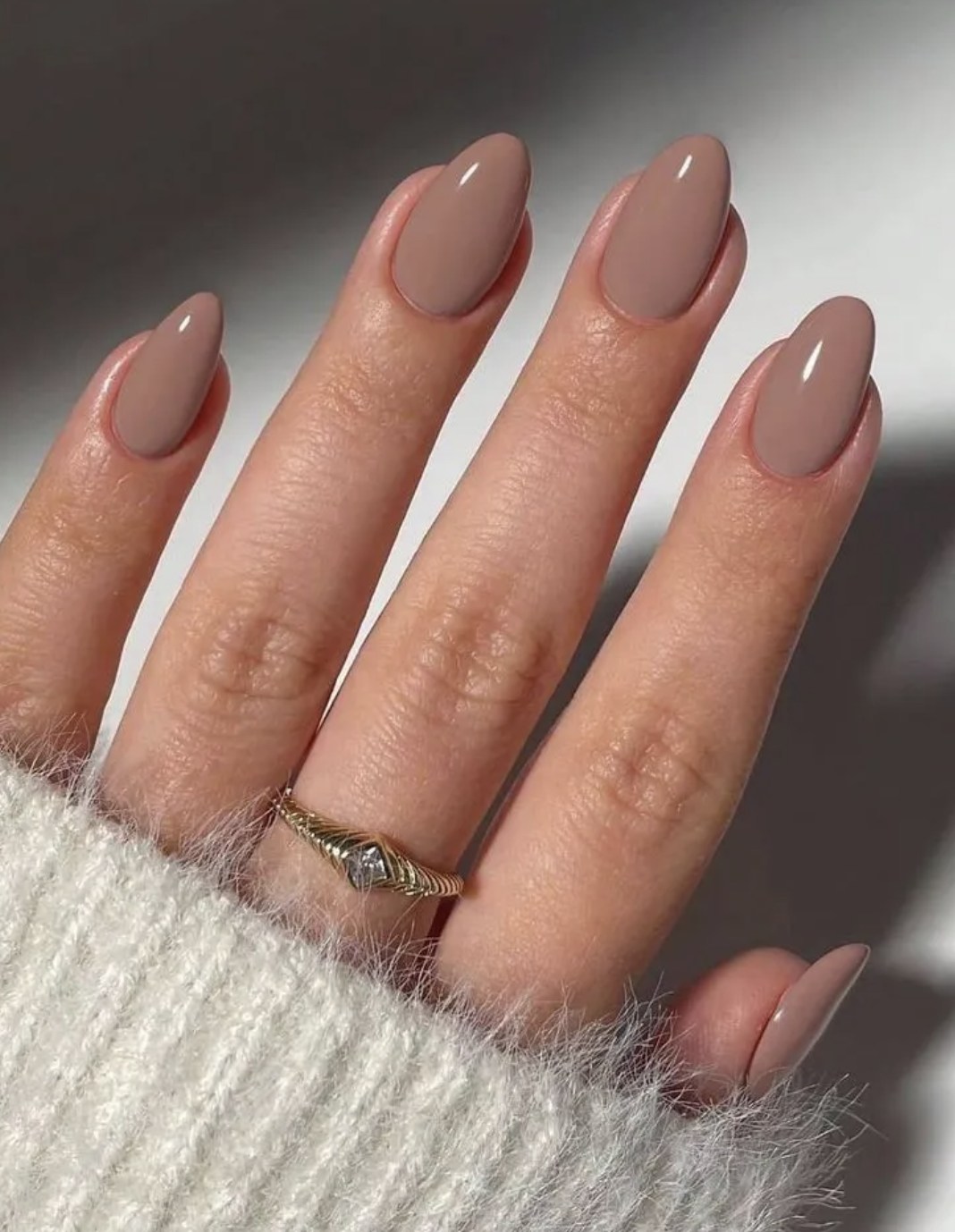 Classic nude nails with a polished finish