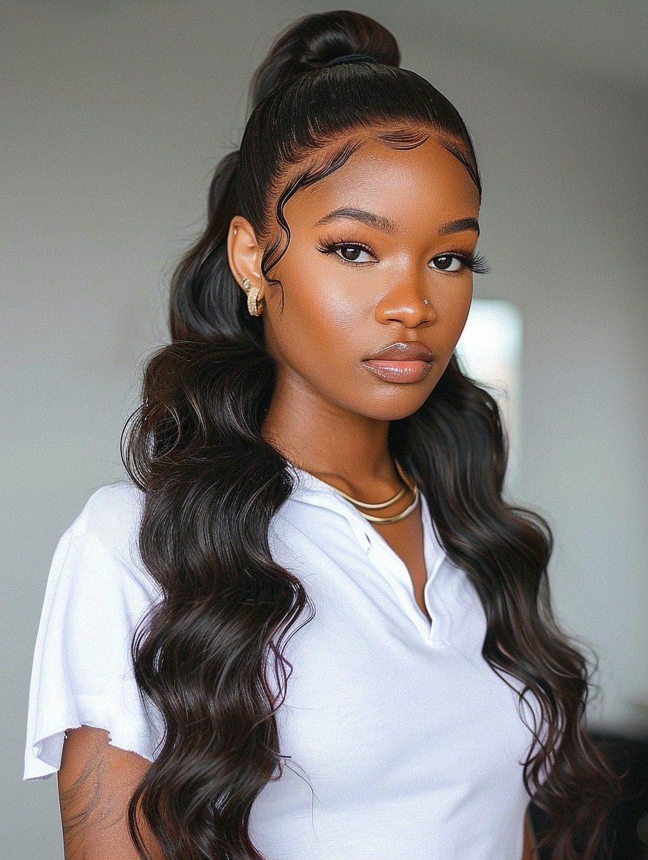 Glossy waves with high volume for Black women