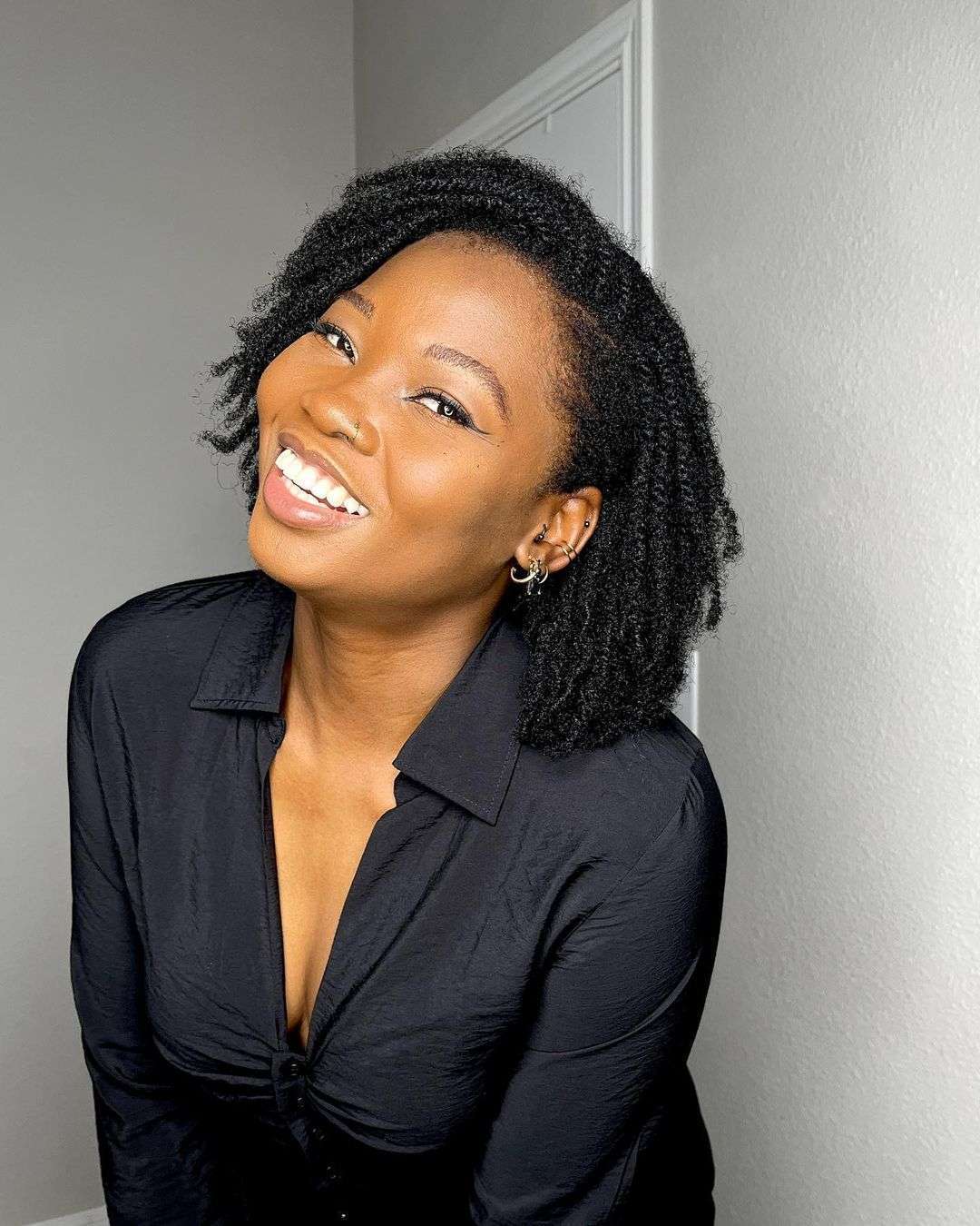 Natural texture with defined curls for Black women