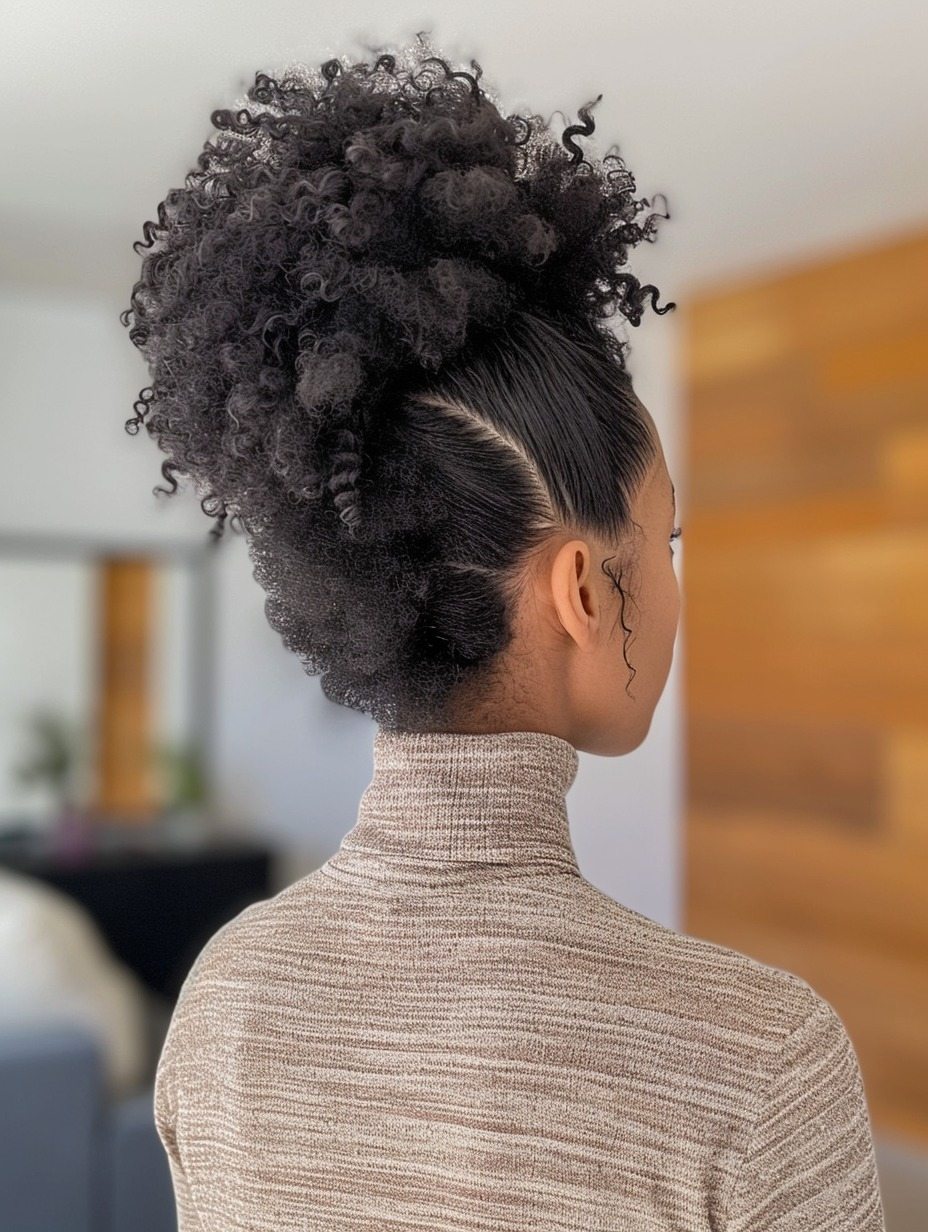 Voluminous curly puff for Black women