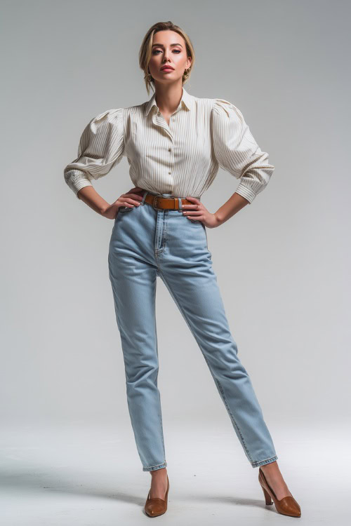 Powerful Simplicity with tailored shirt and jeans