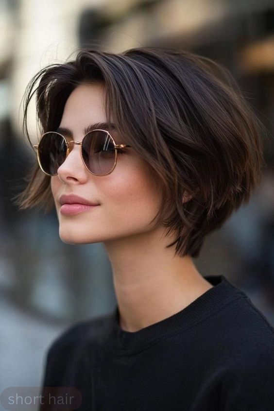 Effortlessly chic short bob with natural texture