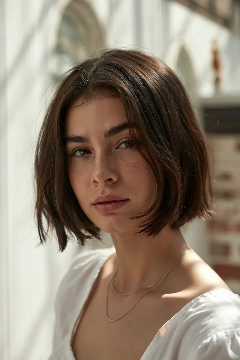Natural bob with subtle texture and soft waves