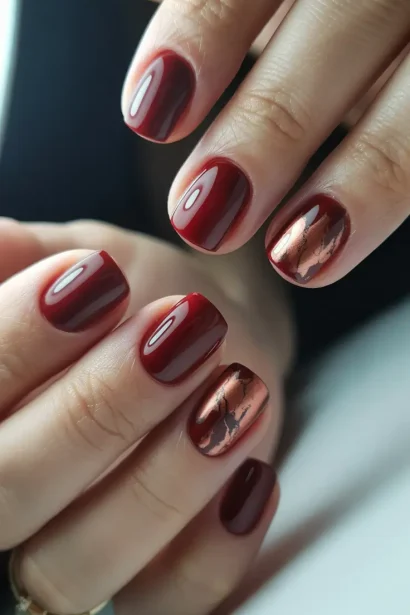 Burgundy Nails inspiration look 1