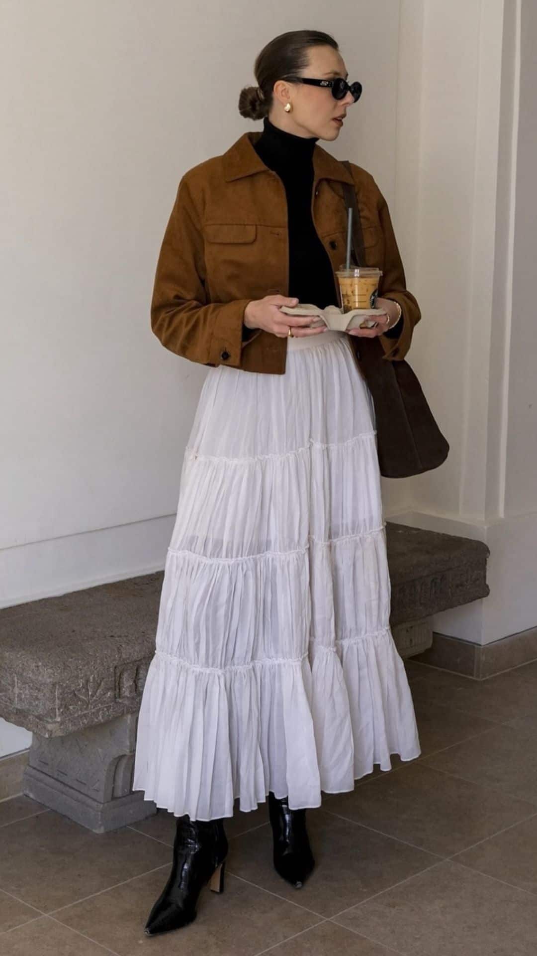 Tiered skirt with cropped jacket