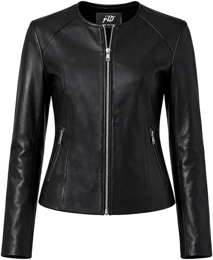 Black leather jacket, edgy and timeless