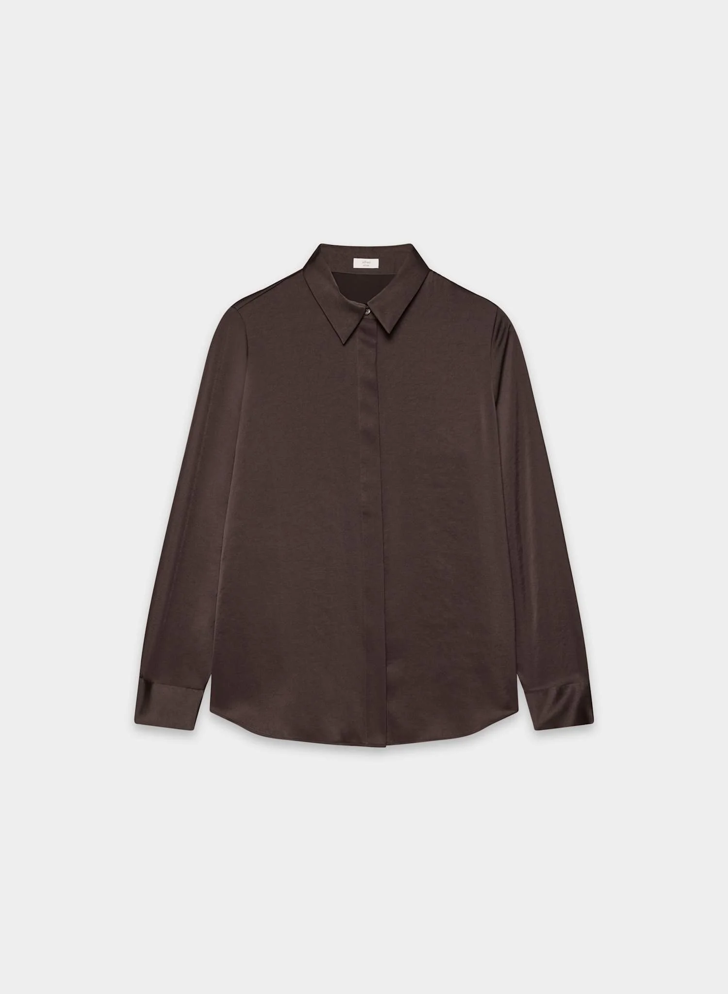 Brown satin shirt, elegant and sleek